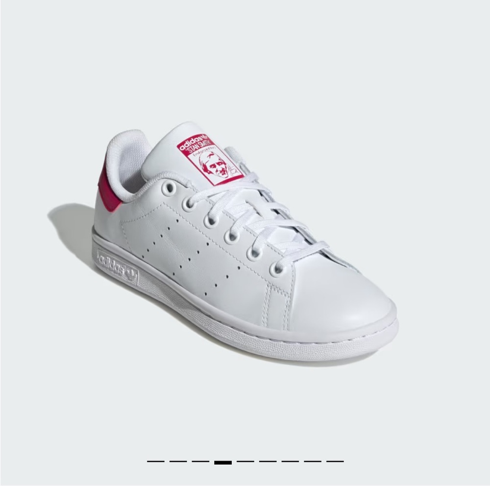Adidas Stan Smith White and Pink Sneakers- us 7
